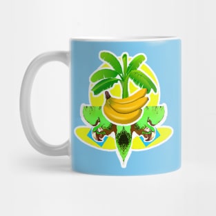 Banana Tree with Bananas and Tropical Parrot Mug